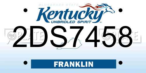 2DS7458 Kentucky License Plate