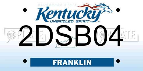 2DSB04 Kentucky License Plate