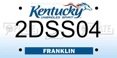 2DSS04 Kentucky License Plate