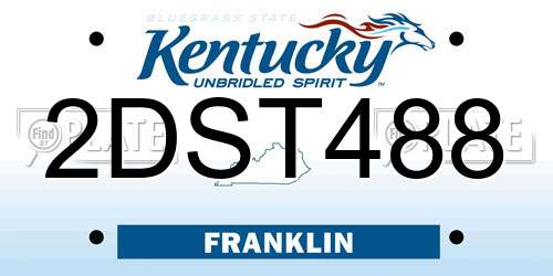2DST488 Kentucky License Plate