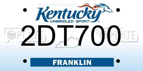 2DT700 Kentucky License Plate