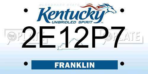 2E12P7 Kentucky License Plate
