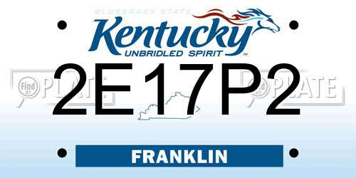 2E17P2 Kentucky License Plate