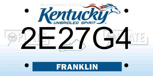 2E27G4 Kentucky License Plate