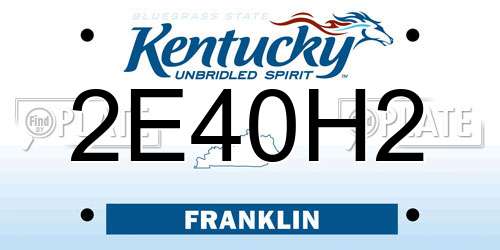2E40H2 Kentucky License Plate