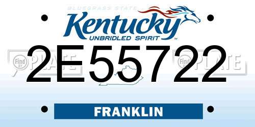 2E55722 Kentucky License Plate