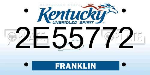 2E55772 Kentucky License Plate