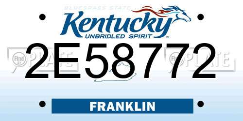 2E58772 Kentucky License Plate