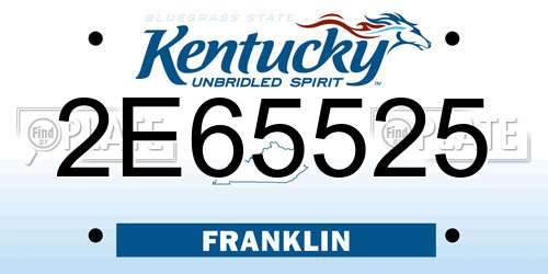 2E65525 Kentucky License Plate