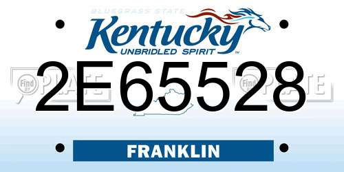 2E65528 Kentucky License Plate