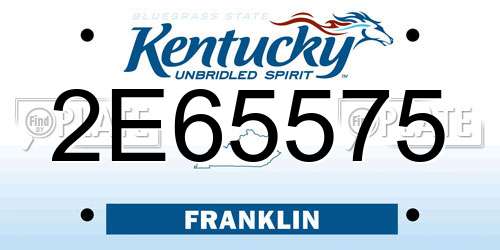 2E65575 Kentucky License Plate