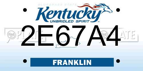 2E67A4 Kentucky License Plate