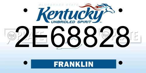 2E68828 Kentucky License Plate