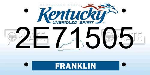 2E71505 Kentucky License Plate