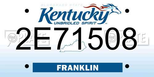 2E71508 Kentucky License Plate