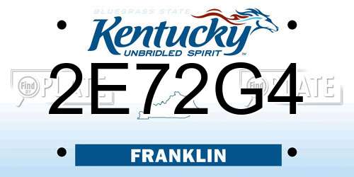 2E72G4 Kentucky License Plate