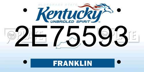 2E75593 Kentucky License Plate