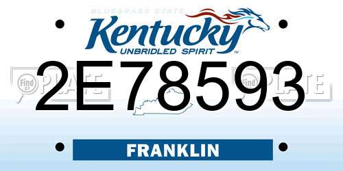 2E78593 Kentucky License Plate