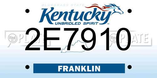 2E7910 Kentucky License Plate