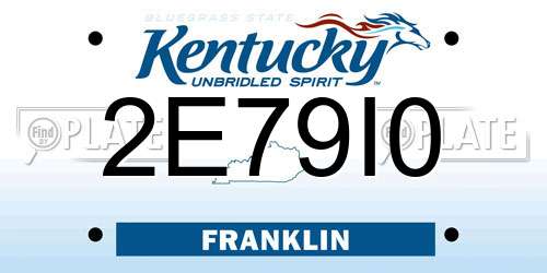 2E79I0 Kentucky License Plate