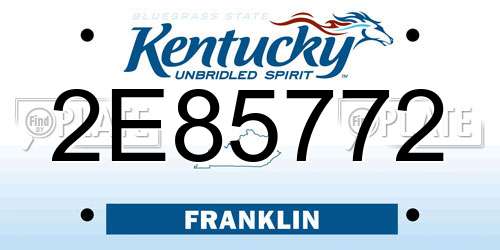2E85772 Kentucky License Plate