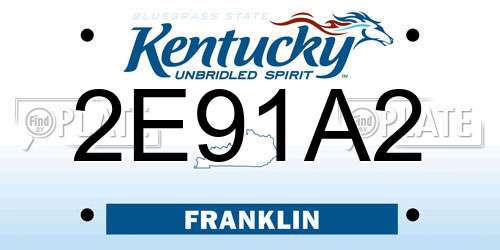 2E91A2 Kentucky License Plate