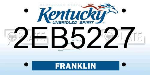 2EB5227 Kentucky License Plate