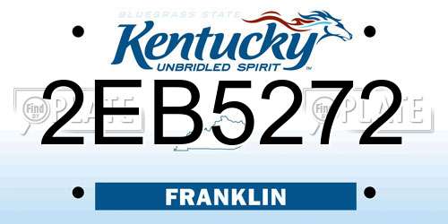 2EB5272 Kentucky License Plate