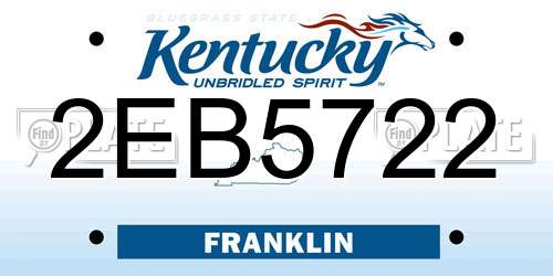 2EB5722 Kentucky License Plate