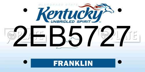 2EB5727 Kentucky License Plate