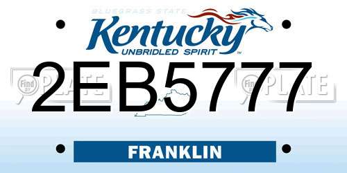 2EB5777 Kentucky License Plate