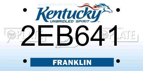 2EB641 Kentucky License Plate