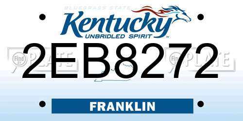 2EB8272 Kentucky License Plate