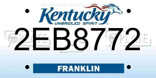 2EB8772 Kentucky License Plate