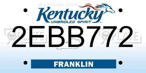 2EBB772 Kentucky License Plate