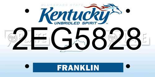 2EG5828 Kentucky License Plate