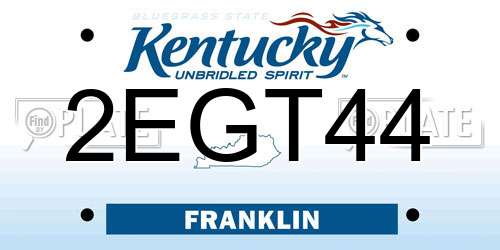 2EGT44 Kentucky License Plate