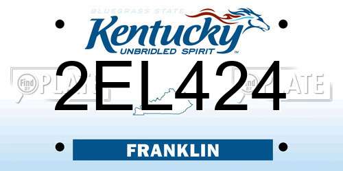 2EL424 Kentucky License Plate