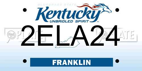 2ELA24 Kentucky License Plate