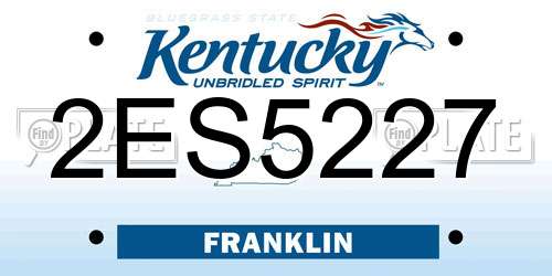 2ES5227 Kentucky License Plate