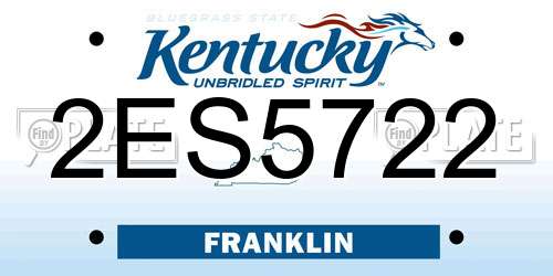 2ES5722 Kentucky License Plate