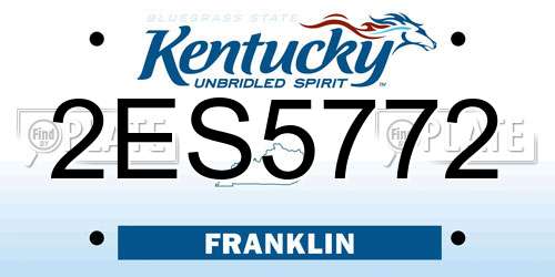 2ES5772 Kentucky License Plate