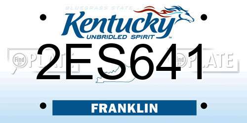 2ES641 Kentucky License Plate