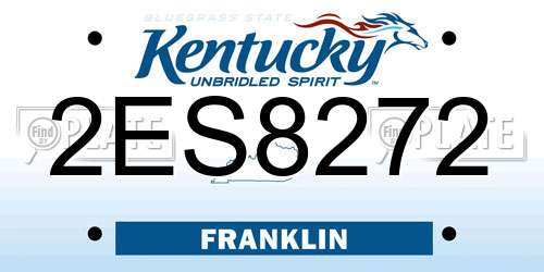 2ES8272 Kentucky License Plate