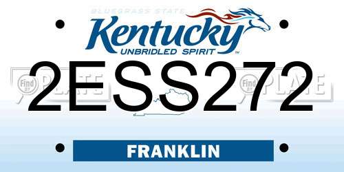 2ESS272 Kentucky License Plate