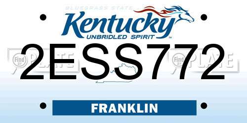 2ESS772 Kentucky License Plate