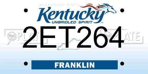 2ET264 Kentucky License Plate