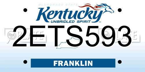 2ETS593 Kentucky License Plate