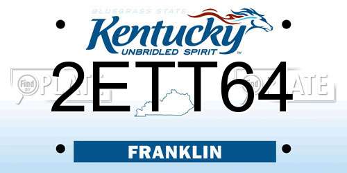 2ETT64 Kentucky License Plate