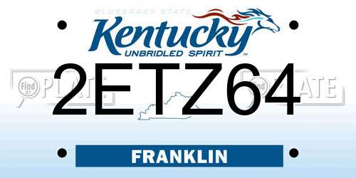 2ETZ64 Kentucky License Plate